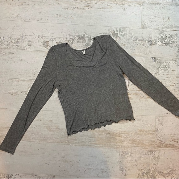 bp Tops - Nordstrom BP. Grey Cloudy Heather Ribbed Long Sleeve Shirt 2X